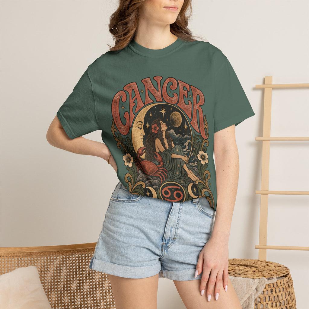 Cancer Zodiac T‑Shirt — Vintage Astrology Tee (Cancer Zodiac Sign)