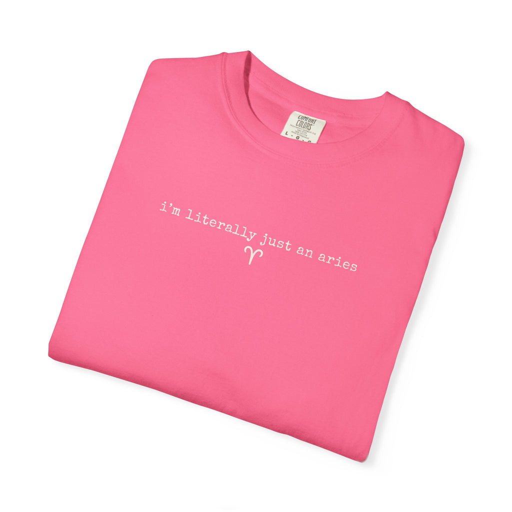 I'm Literally Just an Aries Garment-Dyed T-Shirt — Vintage Cream Comfort Tee