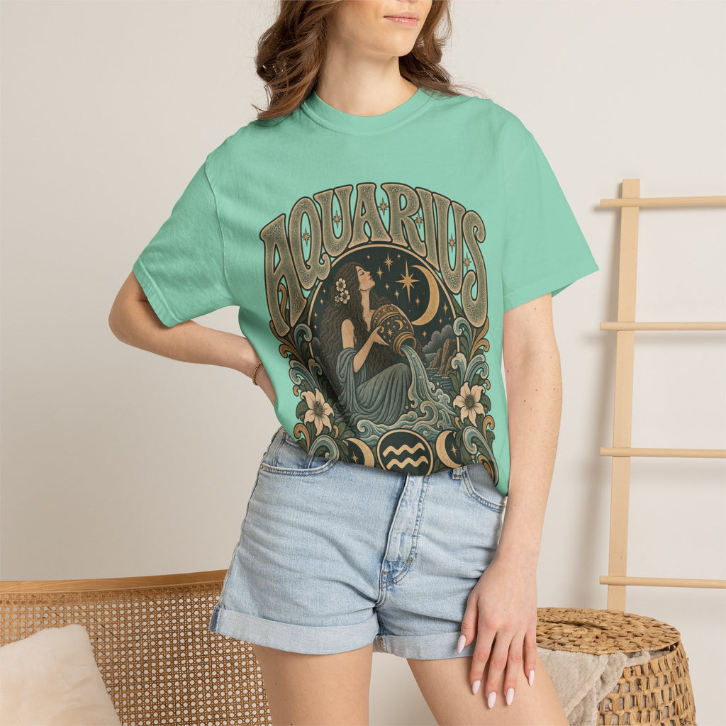 Aquarius Zodiac T-Shirt — Vintage Astrological Sign Tee
