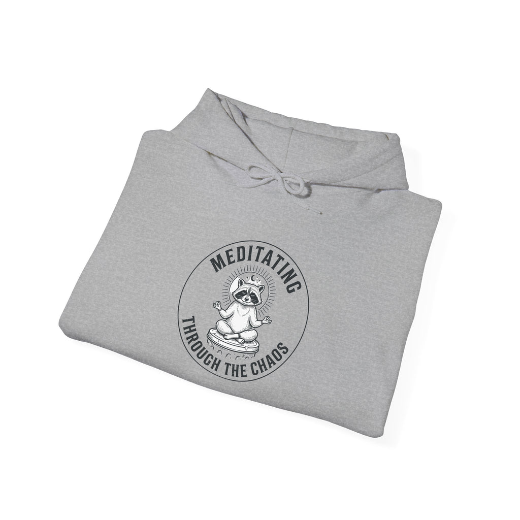 Meditating Raccoon Hoodie | Feral Raccoon Aesthetic, Celestial Wilderness