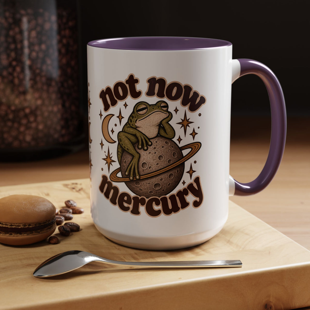 Not Now Mercury Mug — Retro Frog & Planet Ceramic Coffee Mug