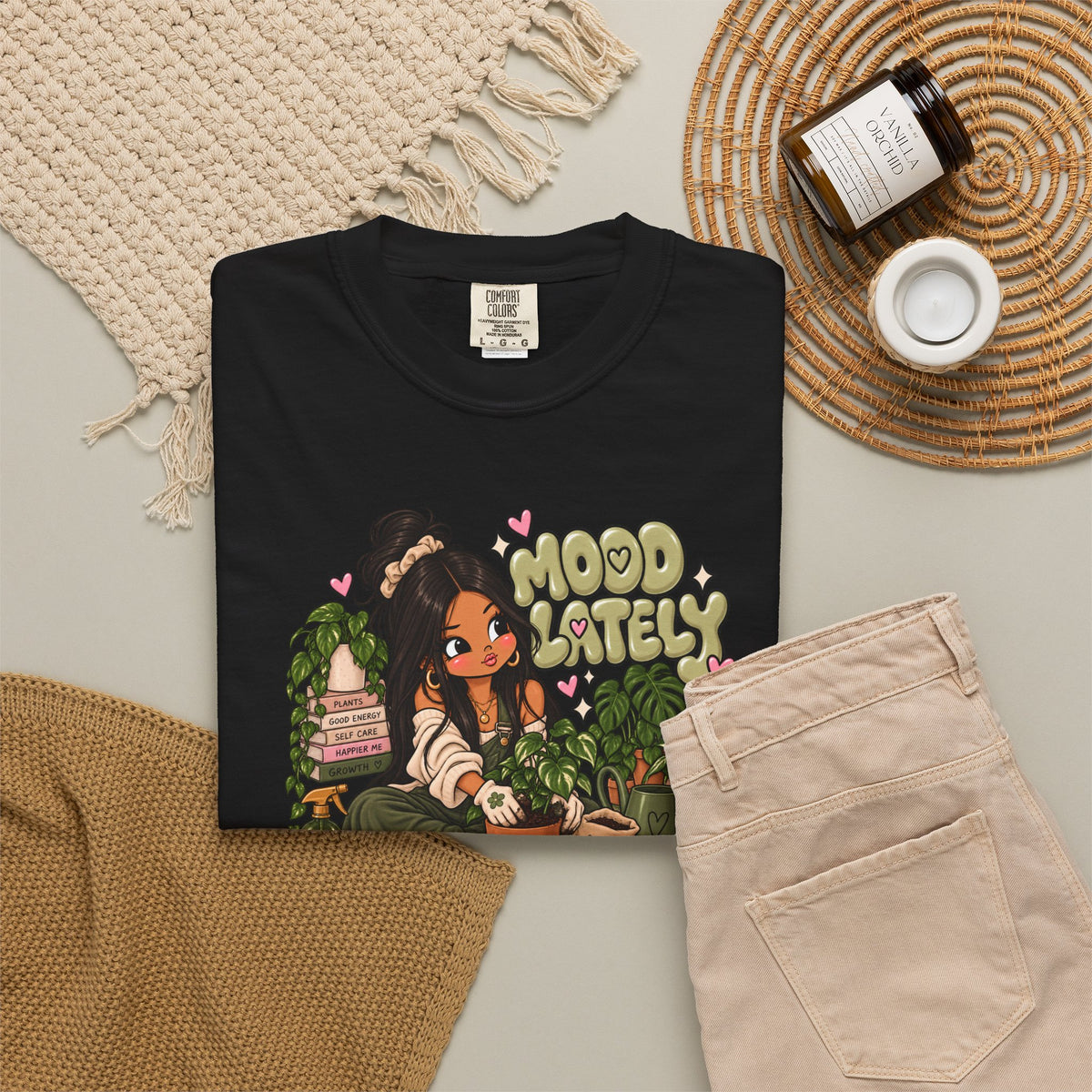 Plant Lady T-Shirt — 'Plant Baby' Cute Girl with Houseplants Graphic Tee