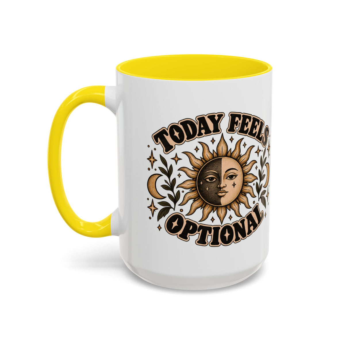 Today Feels Optional Mug — Vintage Sun & Moon Ceramic Coffee Mug