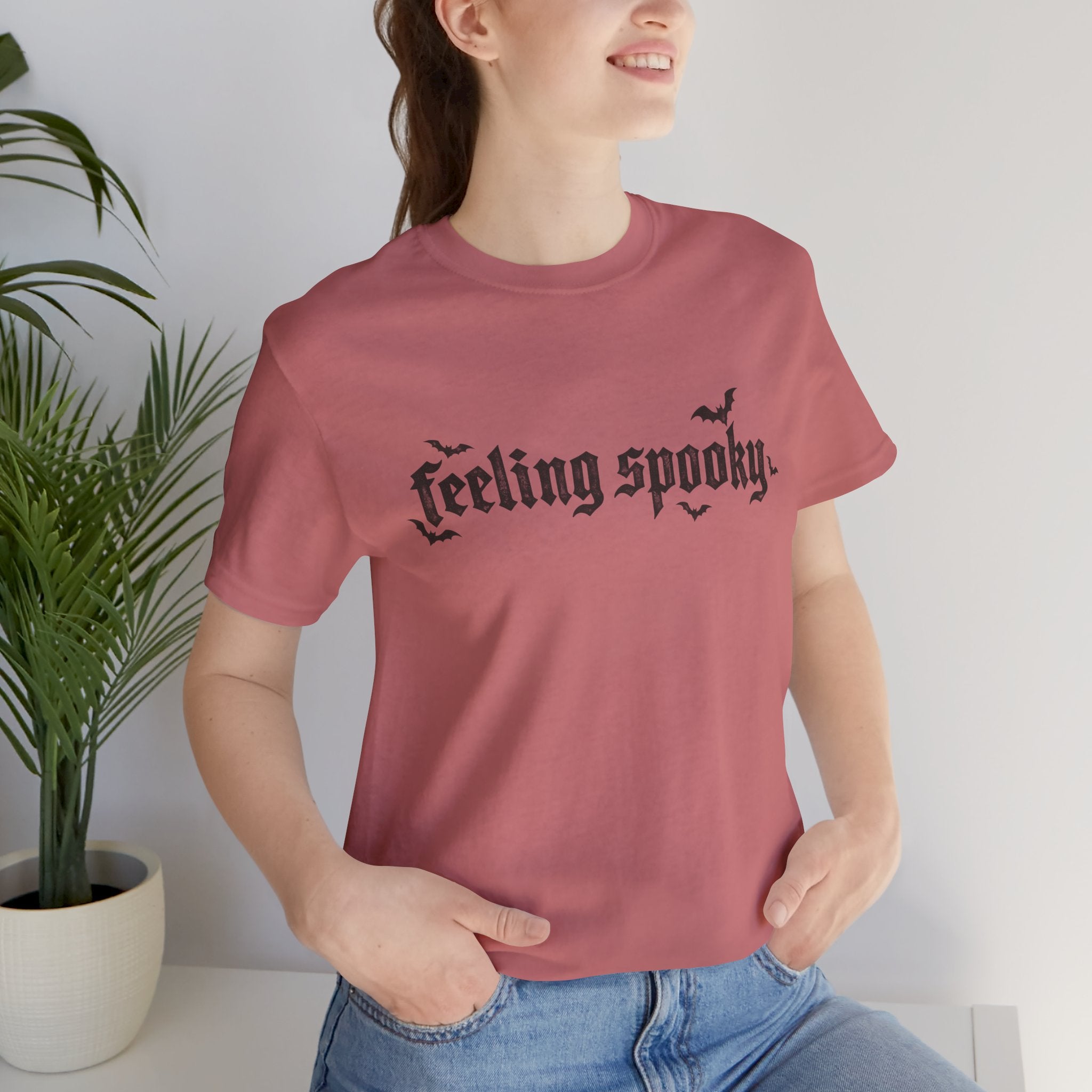 Feeling Spooky T-Shirt — Gothic Halloween Tee with Bats