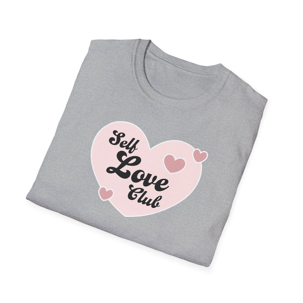 Self Love Club T-Shirt — Pink Heart Graphic Tee for Women & Teens