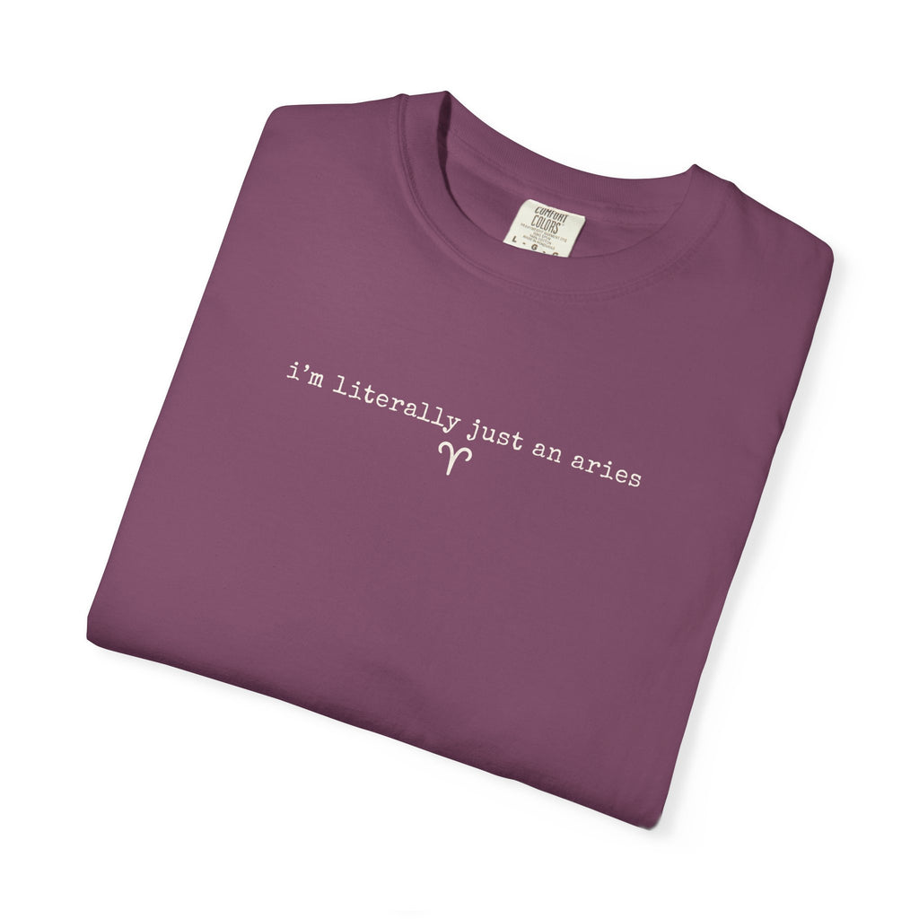 I'm Literally Just an Aries Garment-Dyed T-Shirt — Vintage Cream Comfort Tee