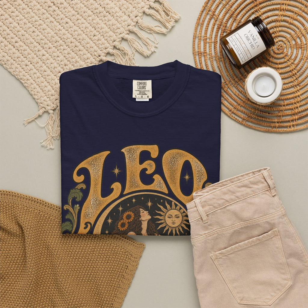 Leo Zodiac T-Shirt — Vintage Astrology Lion Graphic