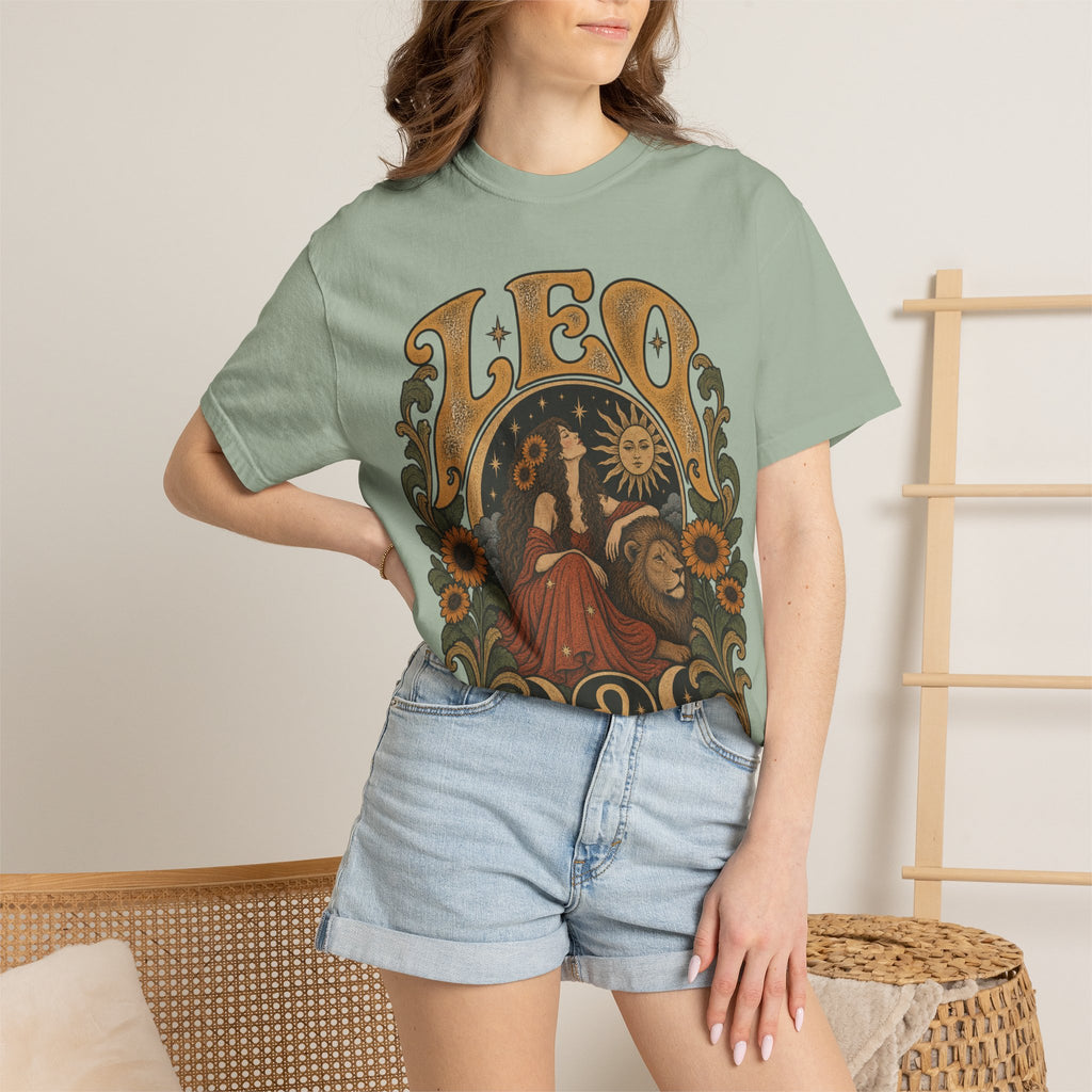 Leo Zodiac T-Shirt — Vintage Astrology Lion Graphic
