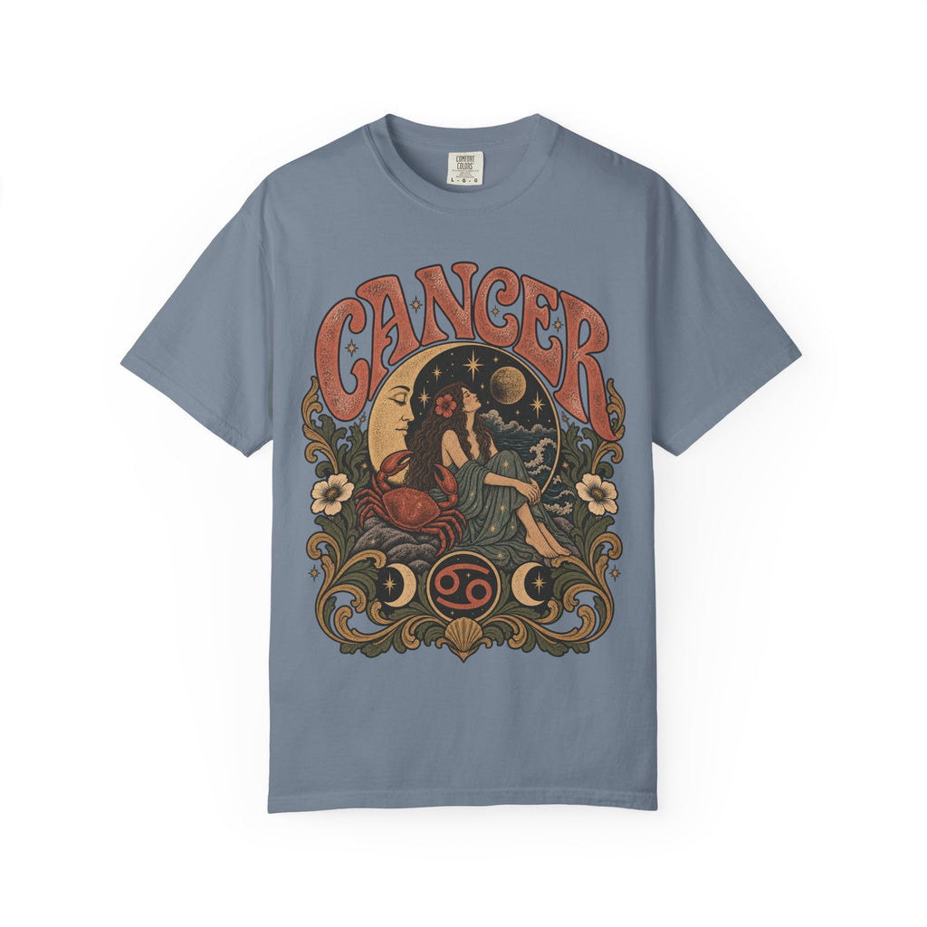 Cancer Zodiac T‑Shirt — Vintage Astrology Tee (Cancer Zodiac Sign)