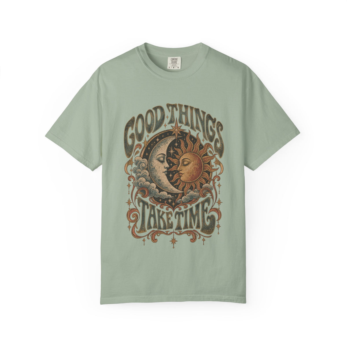 Good Things Take Time Tee — Vintage Sun & Moon Graphic T-Shirt