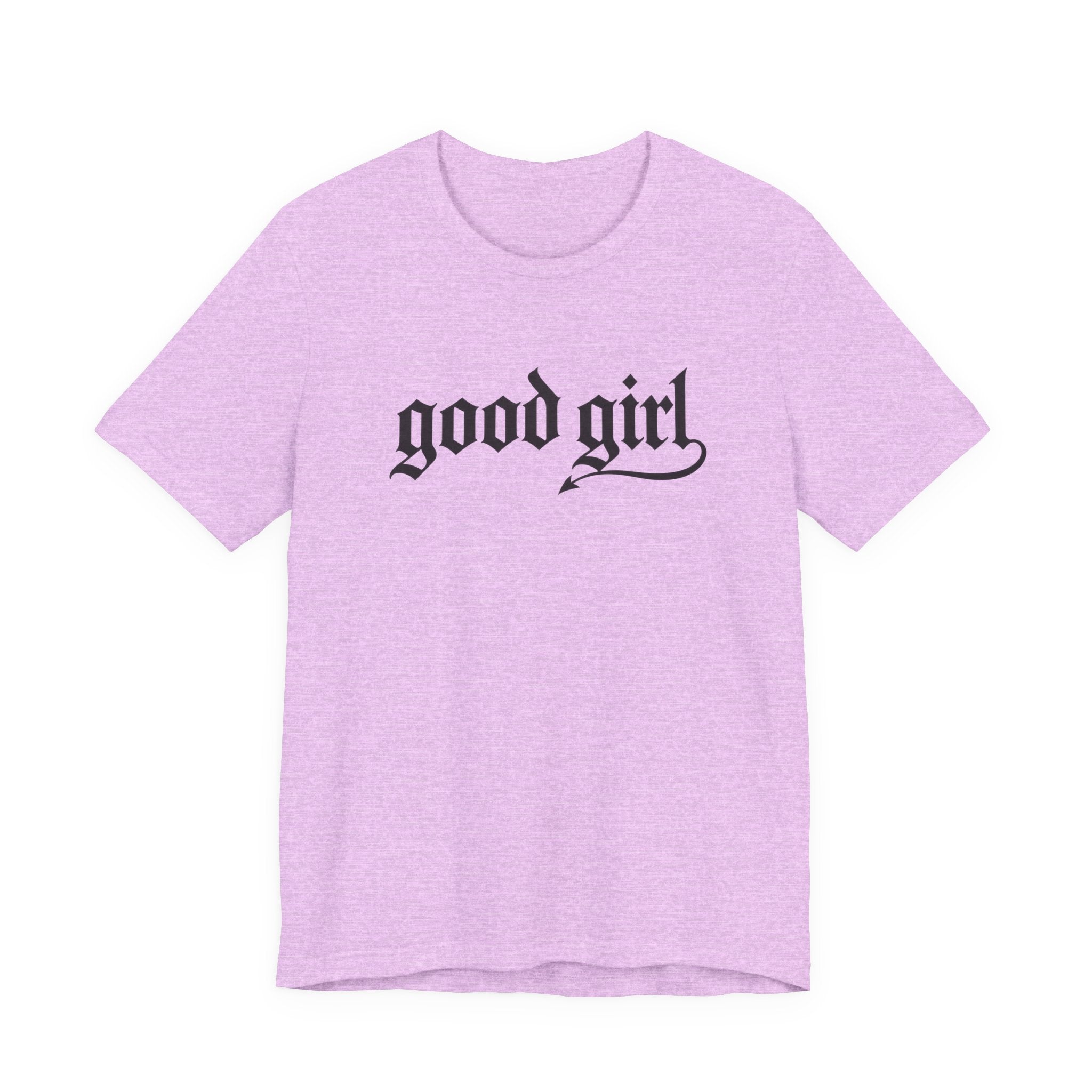 Good Girl Graphic Tee — Vintage Script White T-Shirt