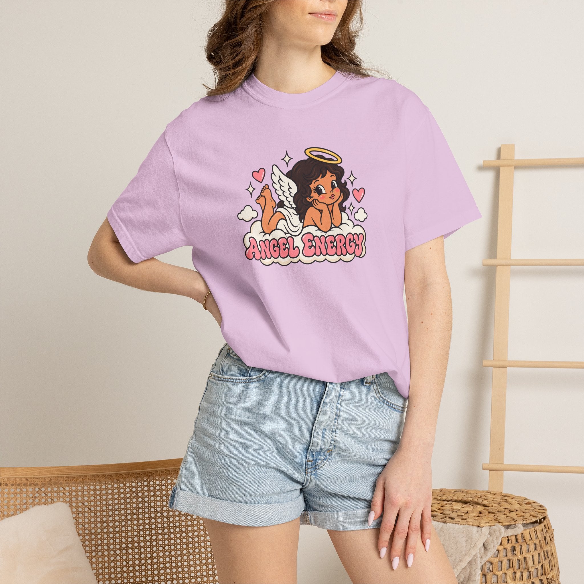 Angel Energy T-Shirt — Cute Retro Angel Graphic Tee