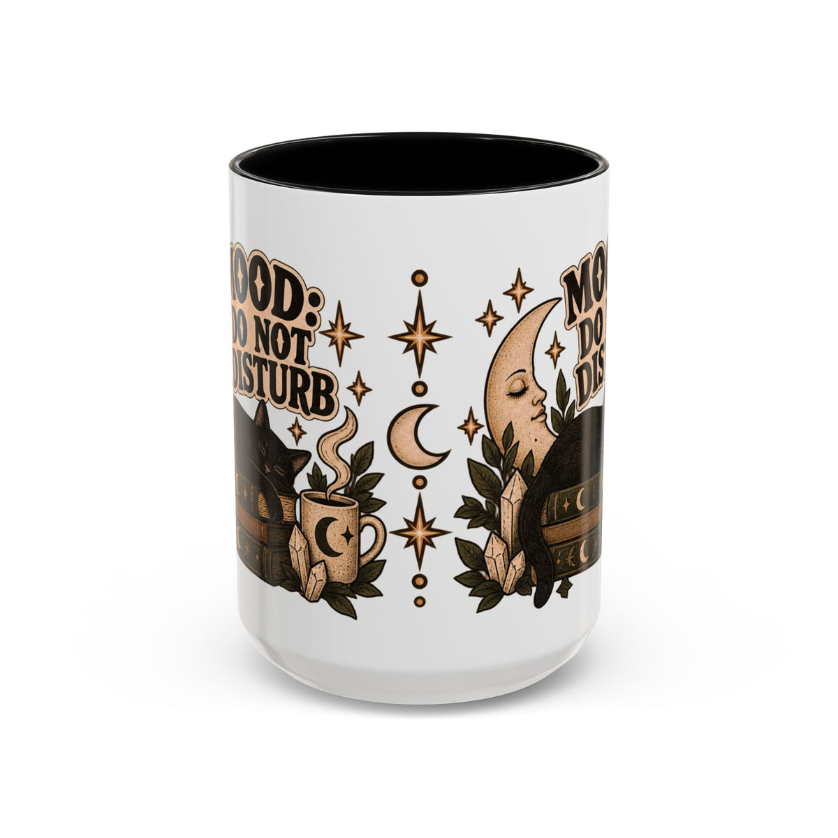 Mood: Do Not Disturb Mug — Sleepy Cat & Moon Ceramic Coffee Mug