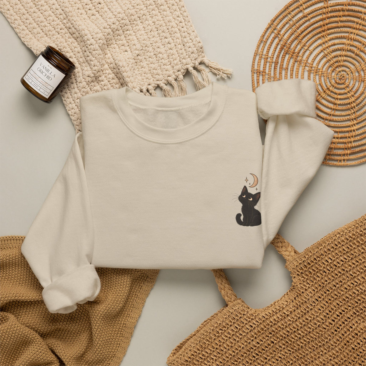 Cat Moon Gaze Sweatshirt