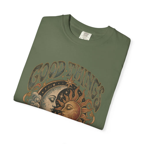 Good Things Take Time Tee — Vintage Sun & Moon Graphic T-Shirt