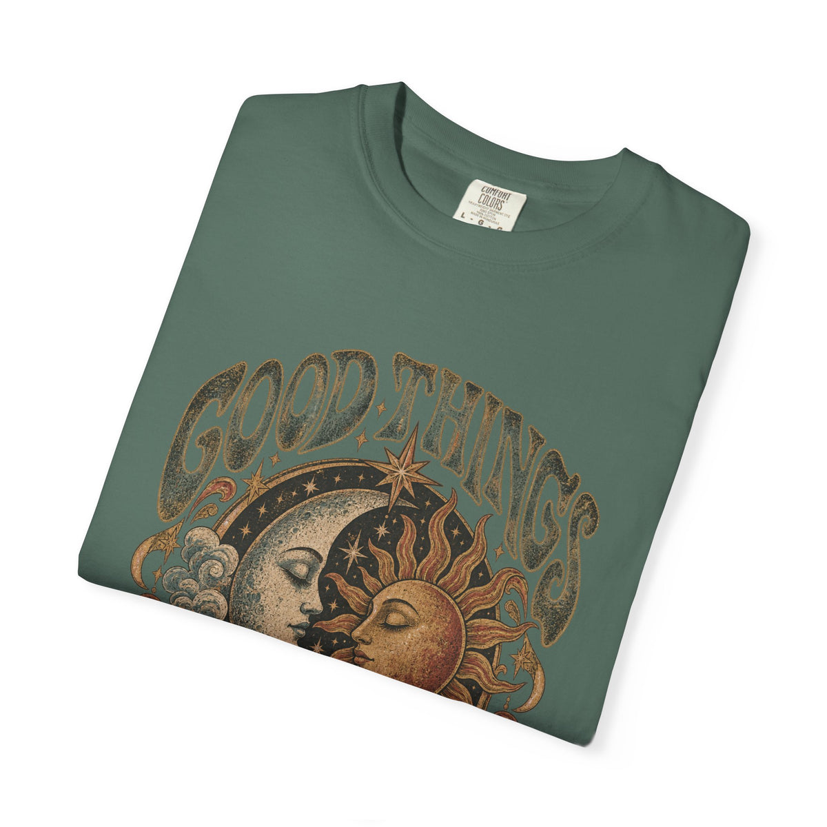 Good Things Take Time Tee — Vintage Sun & Moon Graphic T-Shirt
