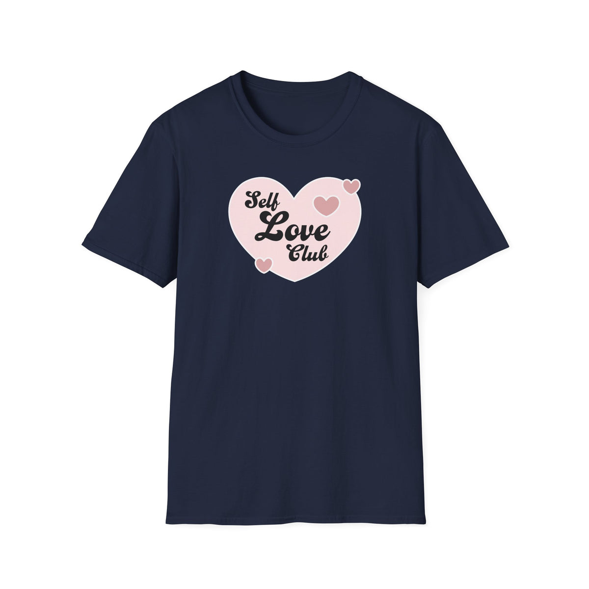 Self Love Club T-Shirt — Pink Heart Graphic Tee for Women & Teens