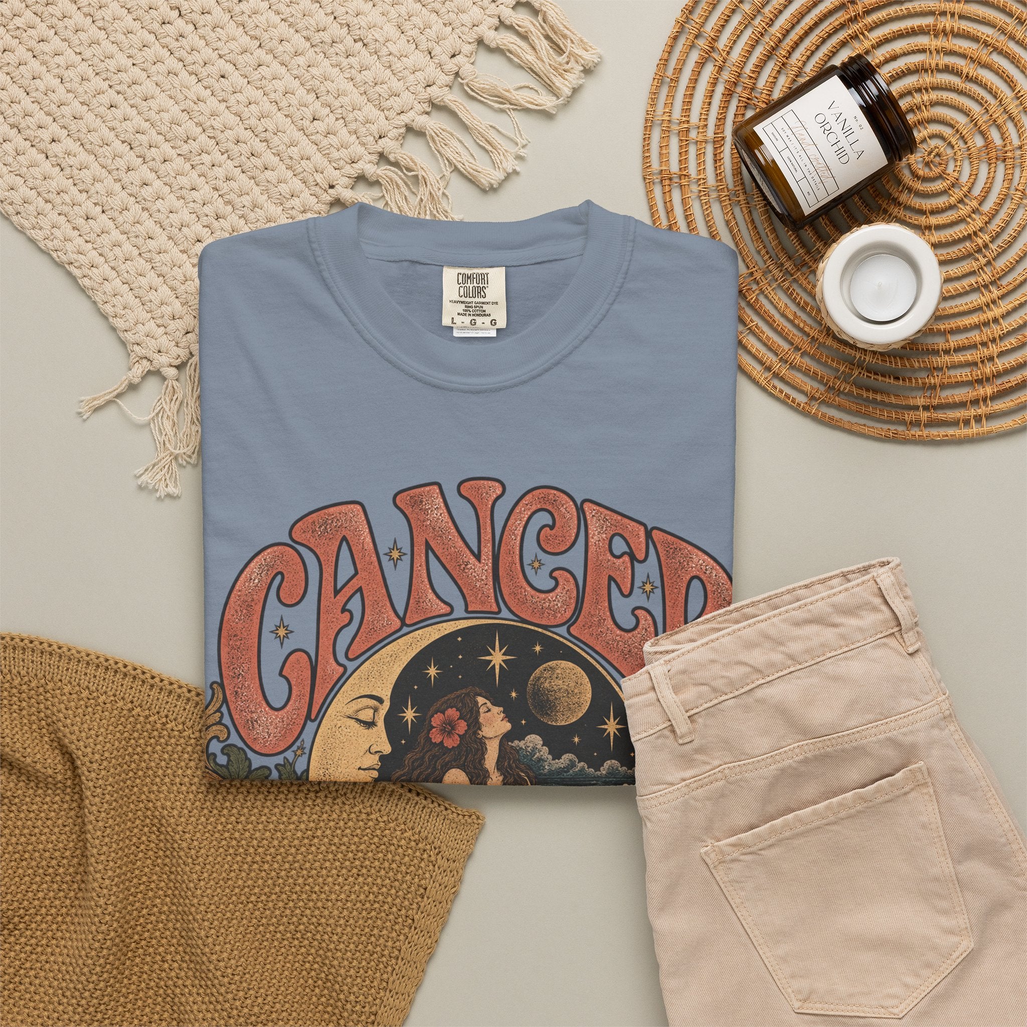 Cancer Zodiac T‑Shirt — Vintage Astrology Tee (Cancer Zodiac Sign)
