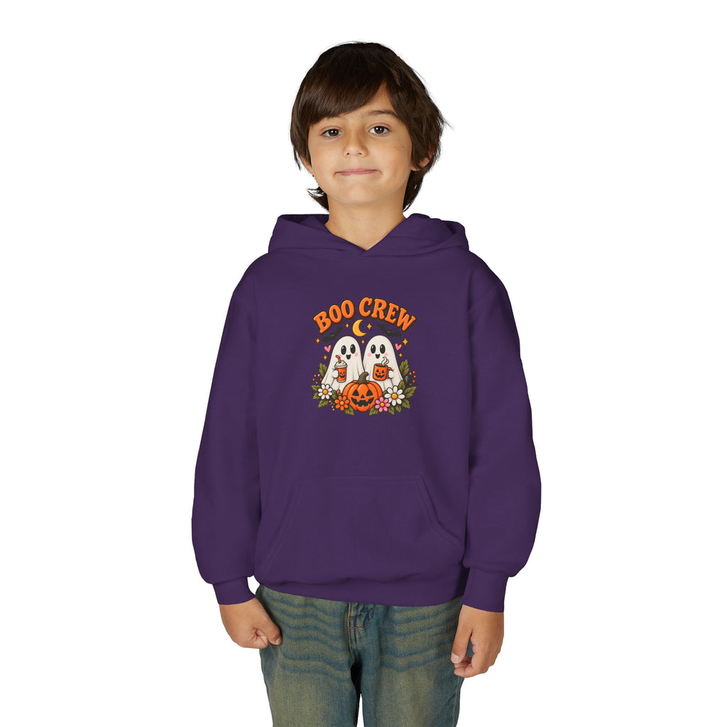 Youth 'Boo Crew' Halloween Hoodie — Cute Ghosts & Pumpkin Kids Sweatshirt