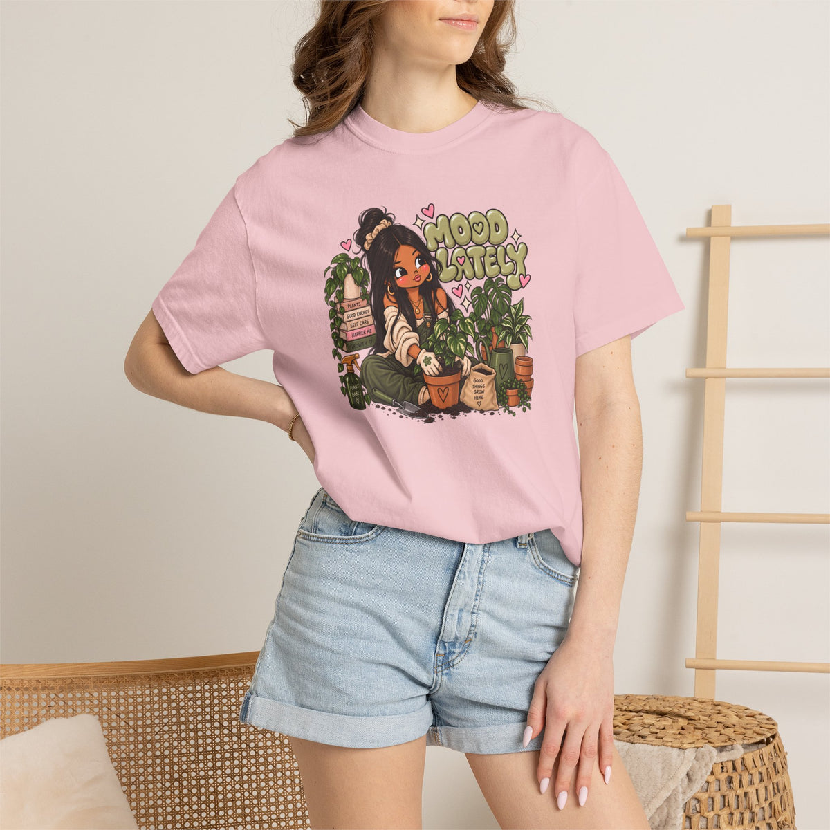 Plant Lady T-Shirt — 'Plant Baby' Cute Girl with Houseplants Graphic Tee