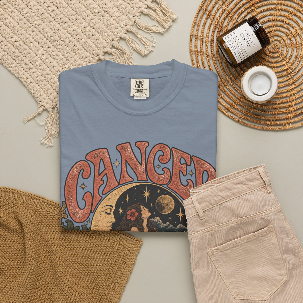 Vintage Cancer Zodiac Tee — Retro Celestial Astrology T-Shirt