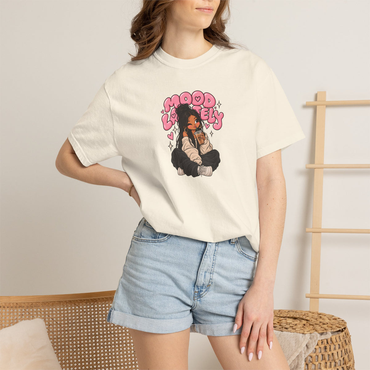 Mood Lovely T-Shirt — Cute Cartoon Girl Graphic Tee