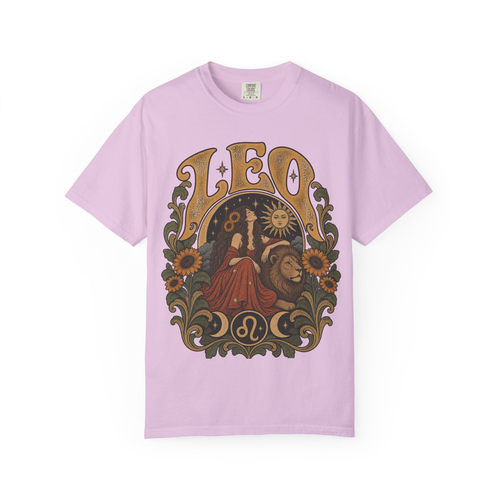 Leo Zodiac T-Shirt — Vintage Astrology Lion Graphic
