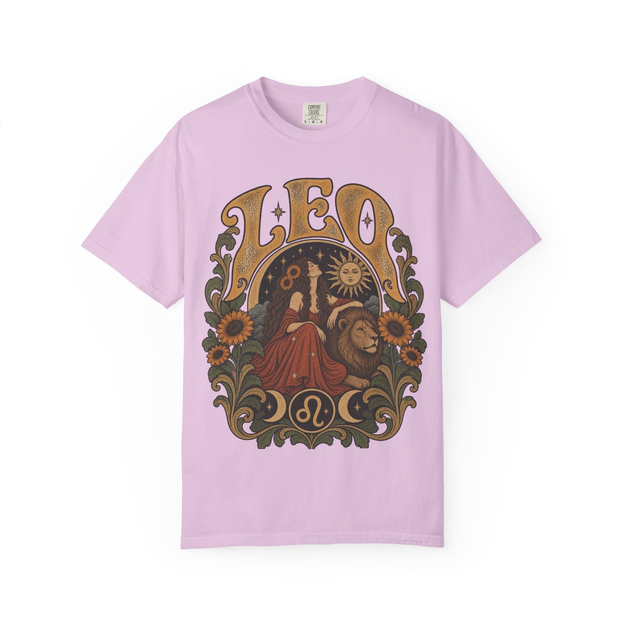 Leo Zodiac T-Shirt — Vintage Astrology Lion Graphic