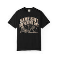 Same Shit Different Day Tee — Retro Skeleton Disco Graphic T-Shirt