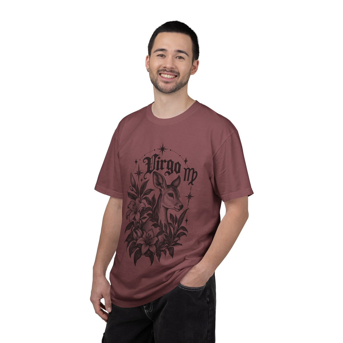 Virgo Zodiac T-Shirt — 'Virgo ' Floral Deer Astrology Tee