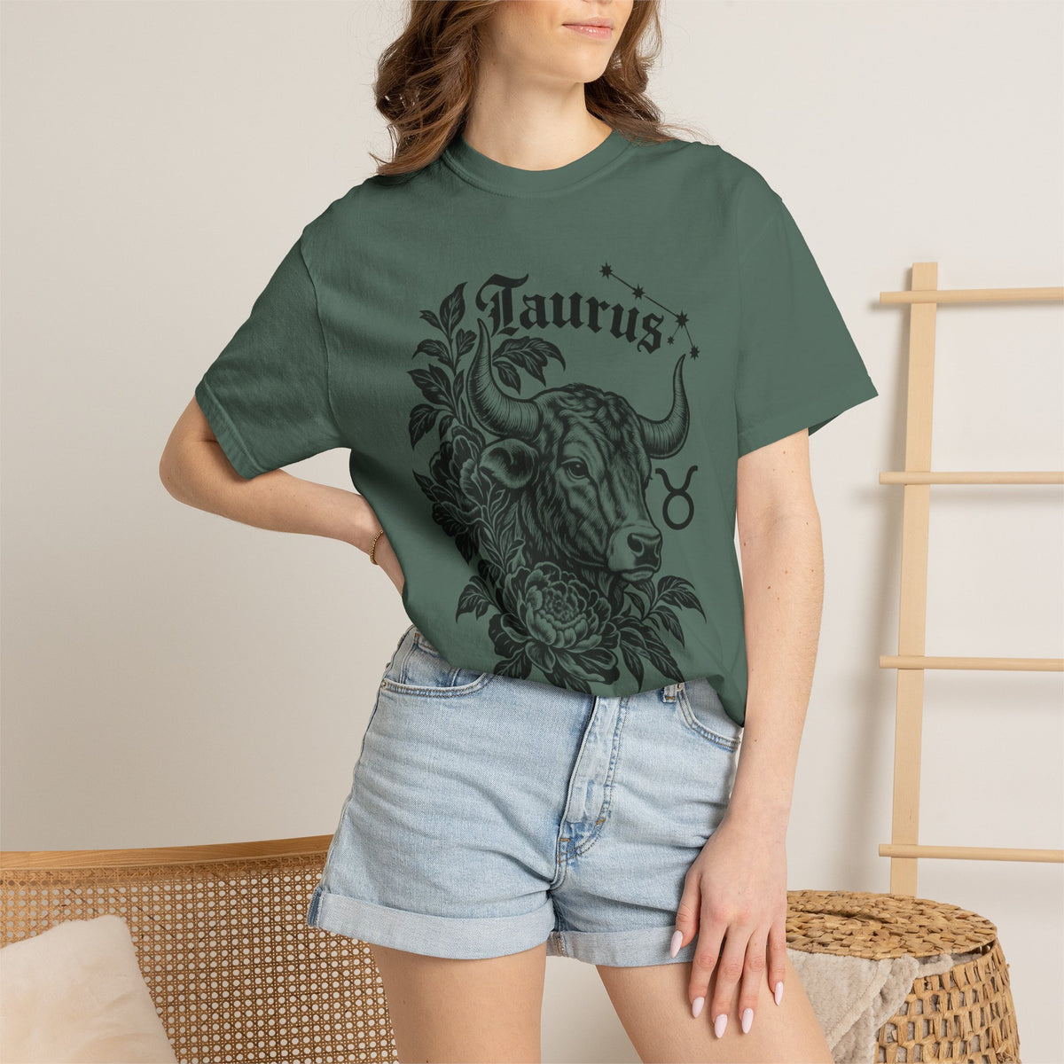 Taurus Zodiac T-Shirt — Floral Bull Astrology Tee